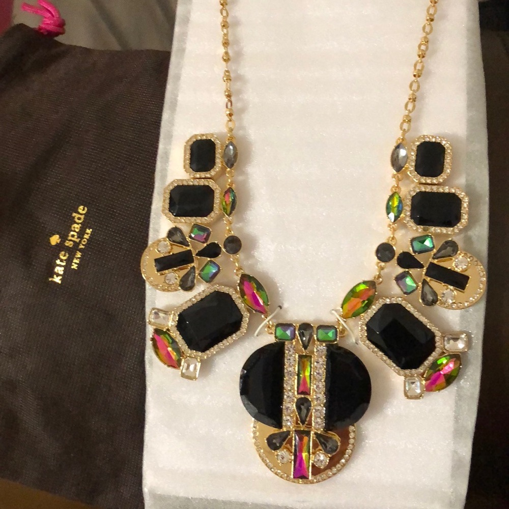Gorgeous Kate Spade Art Deco gems necklace. New!